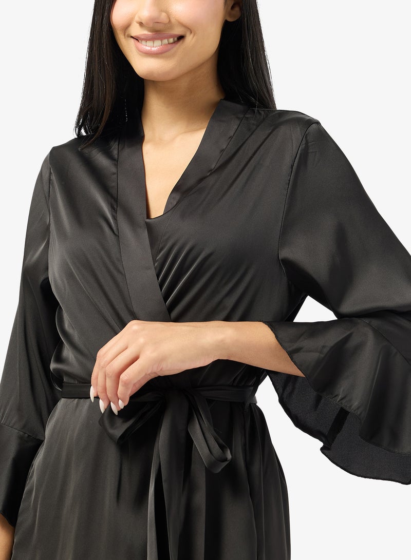 جينجر روب ساتان بحافة مكشكشة - Image 3